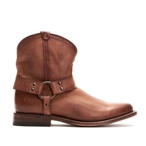 Frye Wyatt Harness Dark Brown Leather Cowboy ShortBoot Sz 10